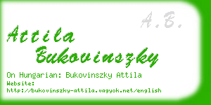 attila bukovinszky business card